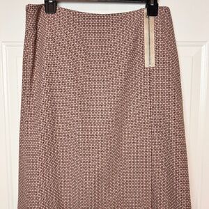 Ann Taylor Ladies Pink Patterned Zip Pencil Skirt, Size 10, Lined EUC